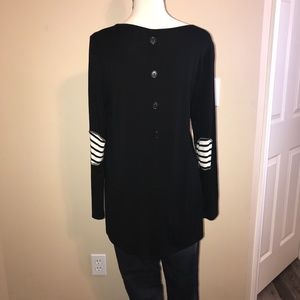 Coco and Main Black Button Back Top